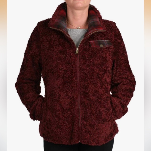Pendleton Jackets & Blazers - NWT Pendleton Bordeaux Burgundy ' Fuzzy Zip Jacket